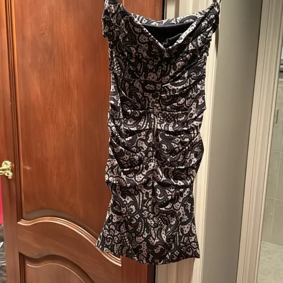 Strapless Dolce and Gabbana print dress
